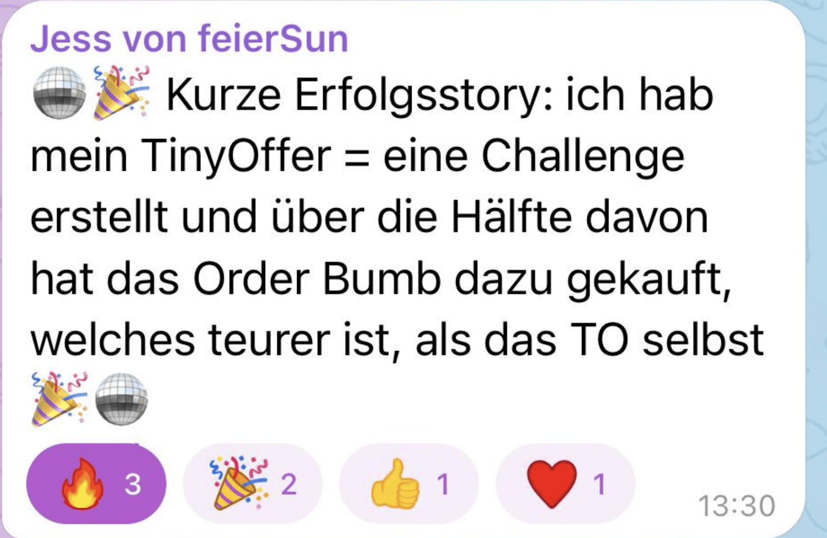 Kundenstimme – TinyOffer erstellt, Hälfte kauft Order Bump dazu